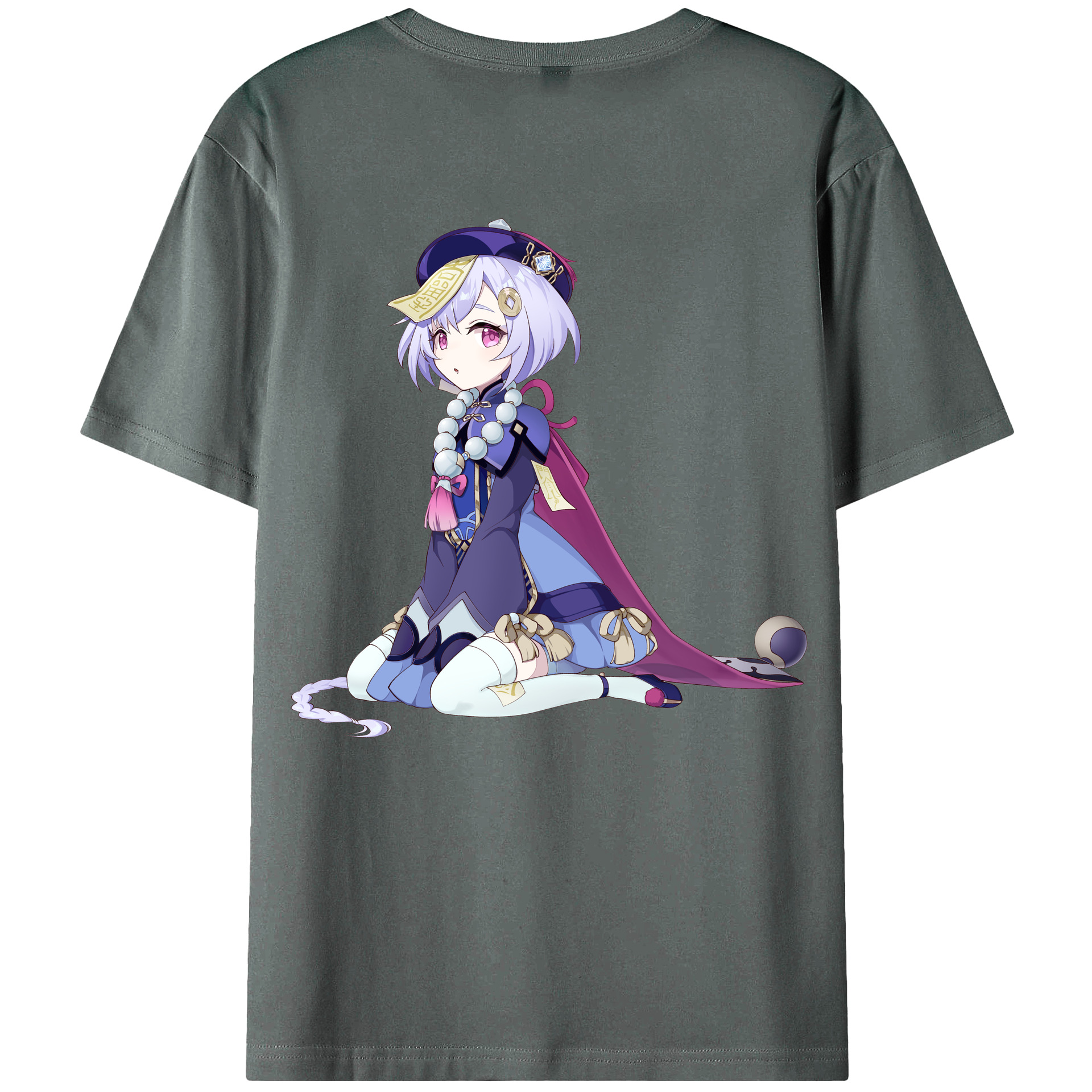 げんし神 七七 なな  genshin Nana 綿100％ メンズ半袖Tシャツ（バックプリント） 通気性